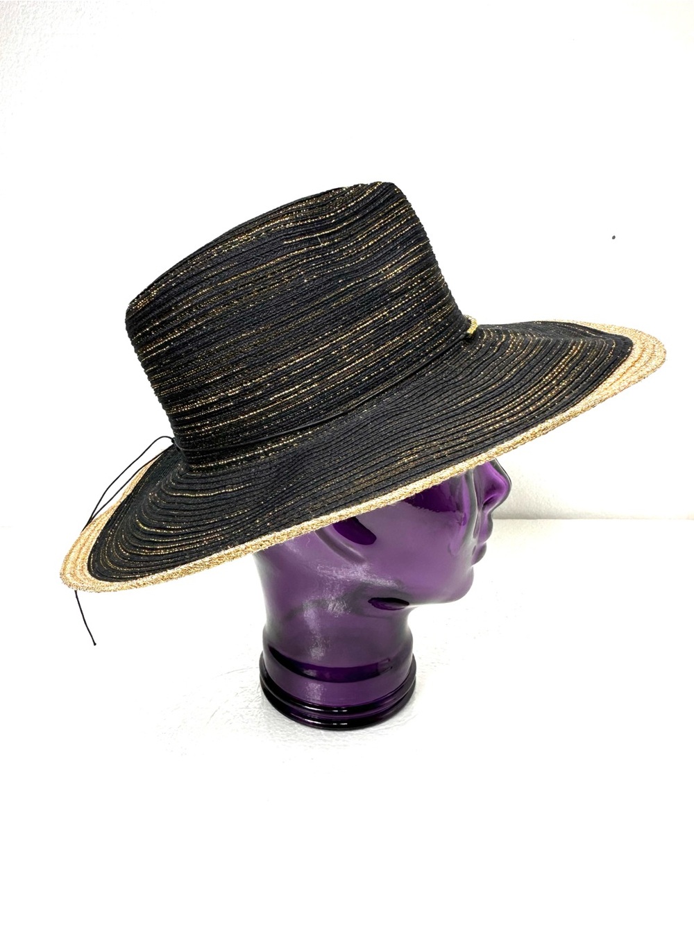 San Diego Hat Company Black & Gold Straw Sun Hat